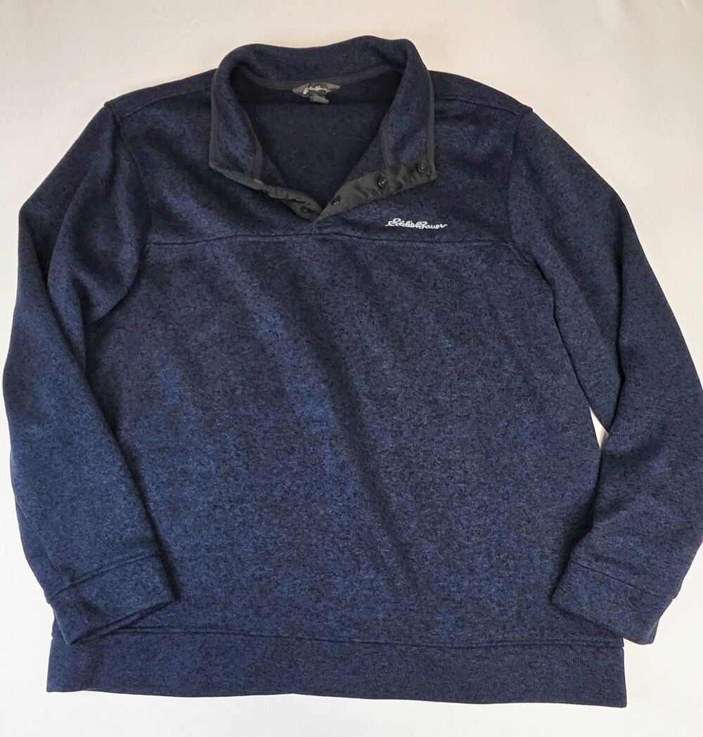 Eddie Bauer Men's Radiator Fleece Snap-Front Pullover Size XXL Blue